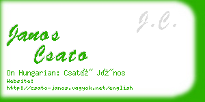janos csato business card